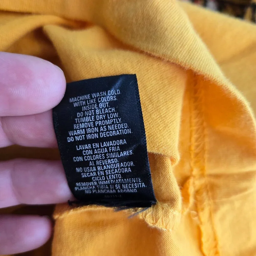 Arizona jeans co junior XL 18 20 waffle long sleeve mock layered yellow tiger